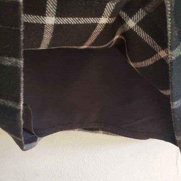Talbots Wool Blend Flannel Mini Skirt Black Plaid NEW Academia Preppy Twee - Picture 6 of 14